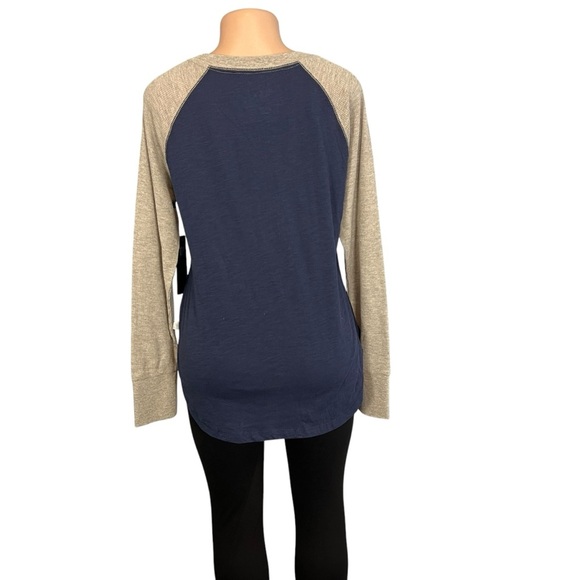 3/$30 🍂Touch Navy Seattle Seahawks Waffle Raglan Lightweight Long Sleeve T-Shirt - Picture 6 of 8